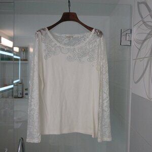 ETRO Italy Sheer Ivory White Stretchy Top---Size 46